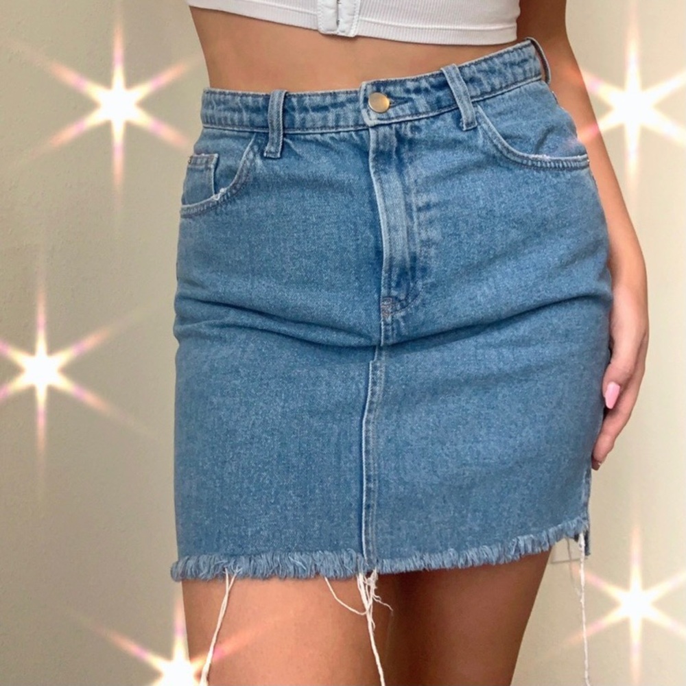 Denim mini skirt